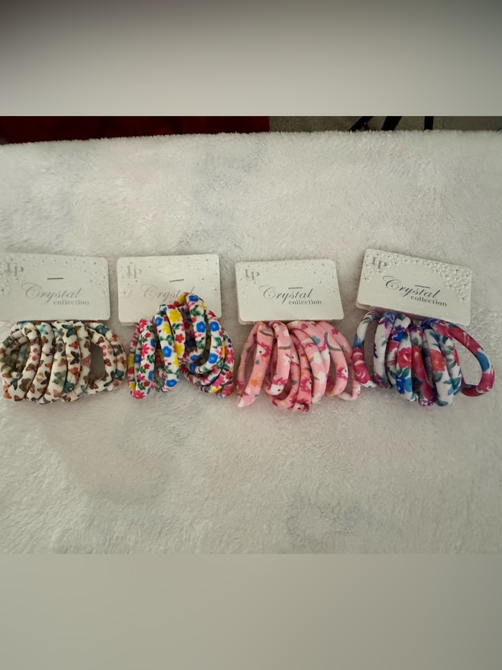 Assorted Designs - Elastic Hair Ties - Multicolor Packs of 8 - 32 total pieces